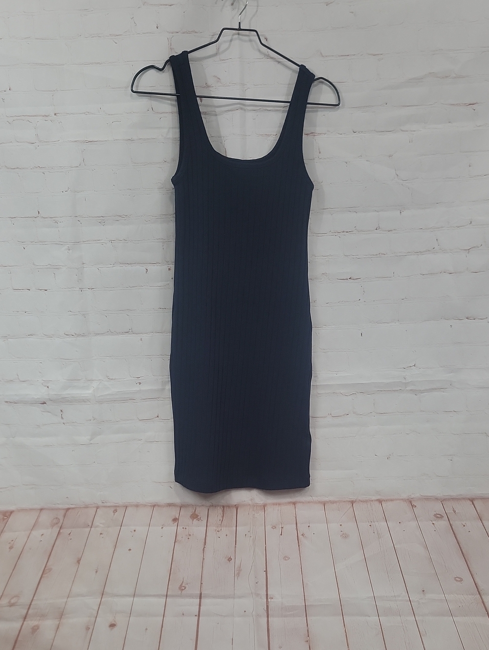 Old Navy Navy Ribbed Midi Tank Dress
